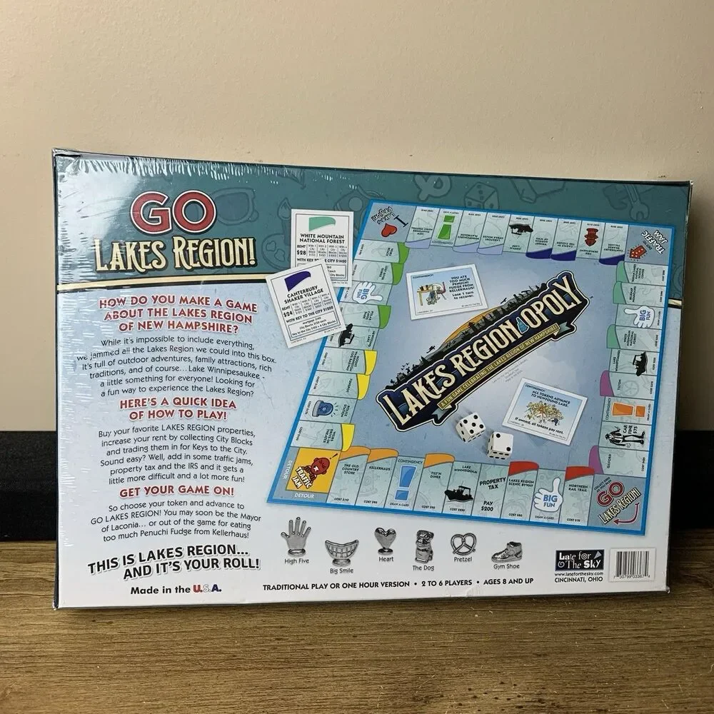 Lakes Region Opoly Board Game Monopoly Sealed New Hampshire Game Night